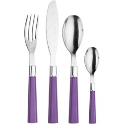 Lot de 24 couverts en cuir couleur violette PINTINOX