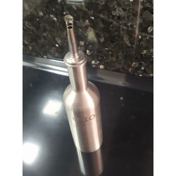 SANSONE SET DE HUILE ET VINAIGRE EN INOX, SALIÈRE ET POIVRIER EN VERRE AVEC SUPPORT INOX 18/10 - 4 PIÈCES
