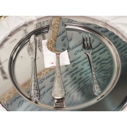 Couverts A DESSERT 12 pièces + 1 Plateux service en inox 18/10 + 1 SPATULE A SERVICE COUDÉE  INOX 18/10
