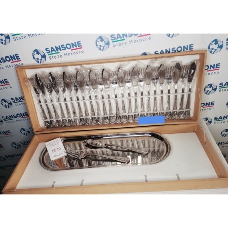 Couverts de poisson 26 pièces + Plateux service en inox 18/10