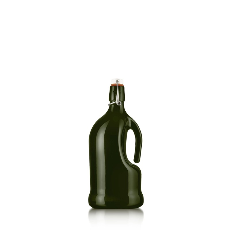 BOUTEILLE D'HUILE Verre teinte avec Bouchon mécanique, 1 litres, 27 X 11 cm