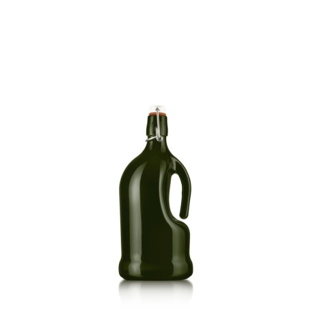BOUTEILLE D'HUILE Verre teinte avec Bouchon mécanique, 1 litres, 27 X 11 cm