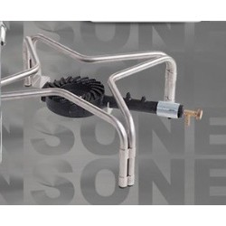 SANSONE RECHAUD A GAZ DE 140 TROUS AVEC SUPPORT INOX 18/10 ET ROBINET DE GAZ