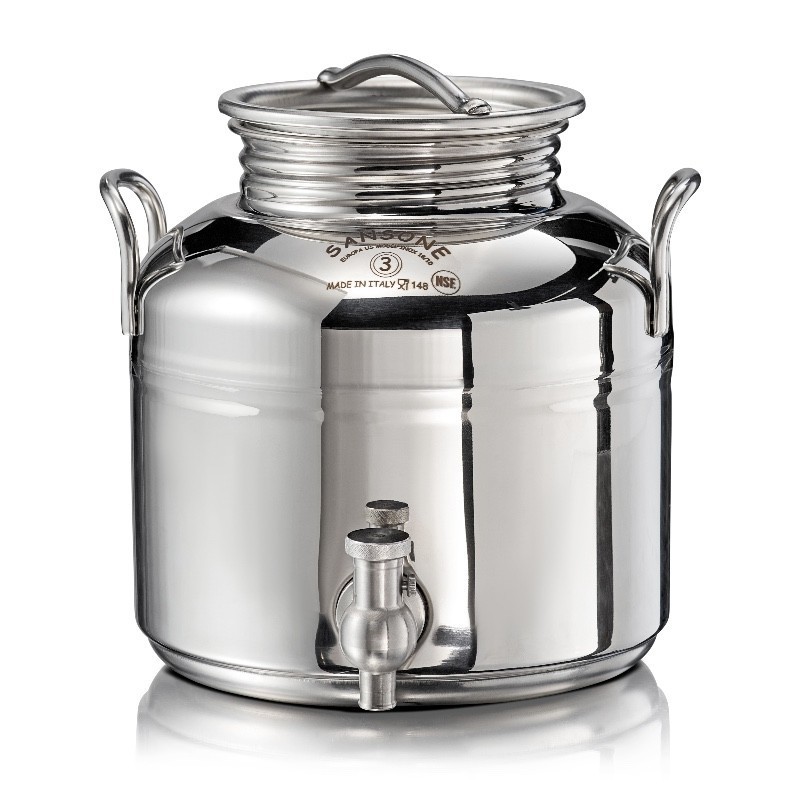 SANSONE CITERNE 3 LITRES POUR HUILE D'OLIVE-EN INOX 18/10 - EUROPA MODEL