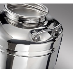 SANSONE CITERNE   50 LITRES POUR HUILE D'OLIVE  -EN INOX 18/10 AGRAFE MODEL + BOUTEILLE 1 LT EN VERRE